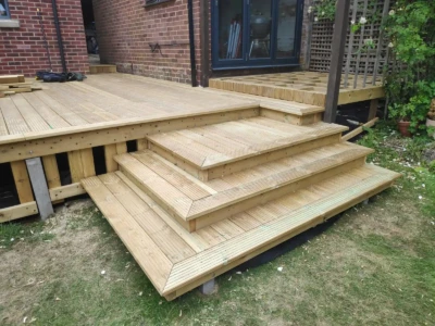Mals picture frame decking steps take shape