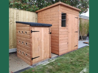 Mal built two sheds and converted the smaller one to a log store