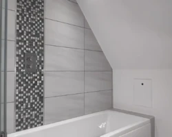 Mal's finished bath and concealed shower and also the magnetic access hatch for ventilation fan servicing