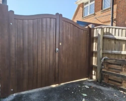 Mal measures orders and installs a driveway gate